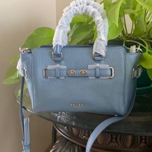 COACH MINI BLAKE CARRYALL METALLIC POOL/SILVER